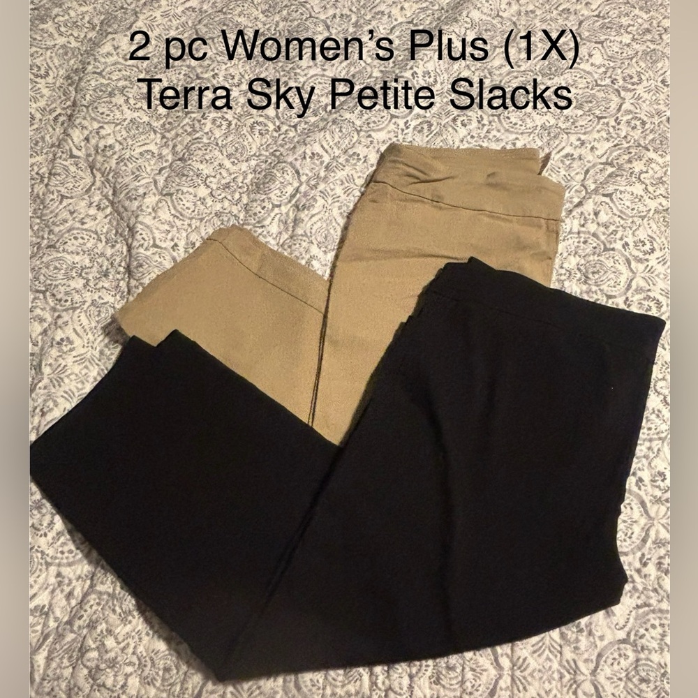 **NEW YEARS SALE** 2 Pair of Terra & Sky Women's Plus Petite Slacks